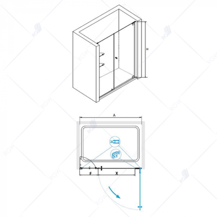 Душевая дверь RGW HOTEL HO-02 01060513-11 130 см. Фото