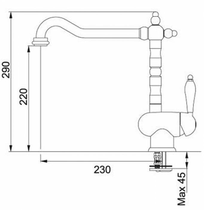 Смеситель для кухни FRANKE Old England 115.0060.360. Фото