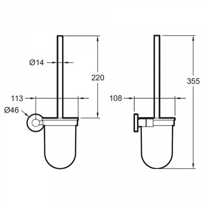Ершик JACOB DELAFON Classique E77830-CP для ванной комнаты. Фото