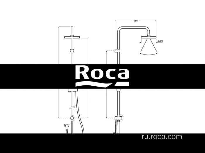 Душевая стойка ROCA Victoria Connect A5B9961C00. Фото