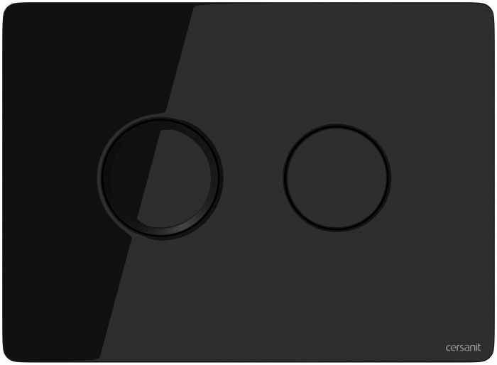 CERSANIT Кнопка: ACCENTO CIRCLE, пневматическая, стекло, черный глянцевый, Сорт1 BU-ACN-CIR-PN/Bl/Gl. Фото