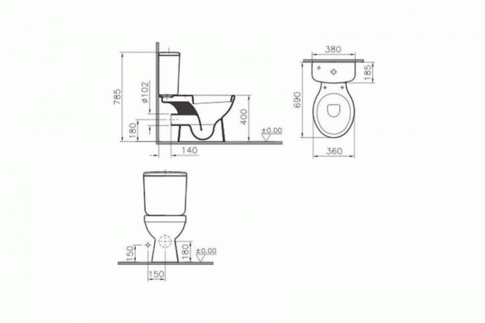 Унитаз-компакт Vitra Normus 9705B003-7201. Фото
