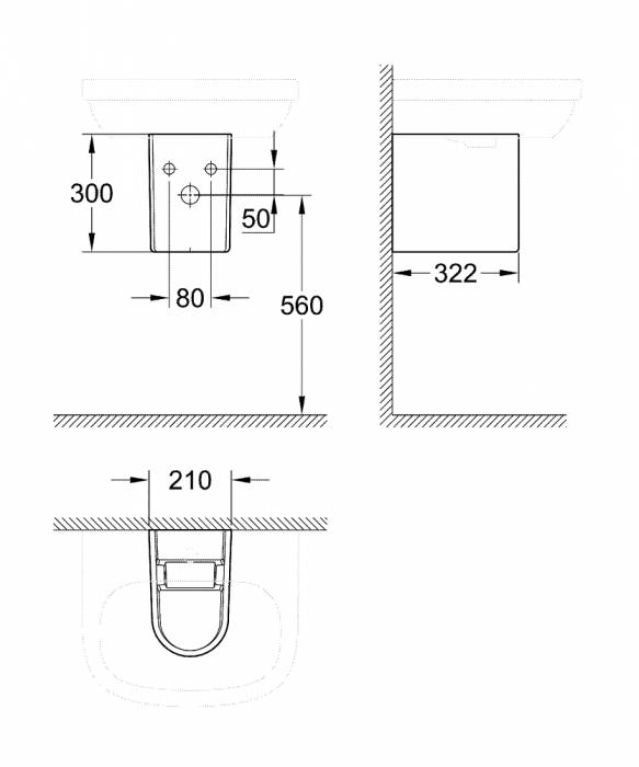 Полупьедестал GROHE Euro Ceramic 39201000. Фото