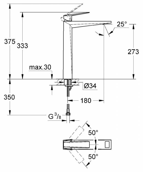 Смеситель для раковины GROHE Allure Brilliant 23114000. Фото