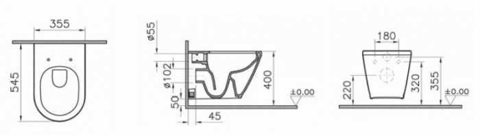 Подвесной унитаз VITRA Integra Round безободковый 7041B003-0075. Фото