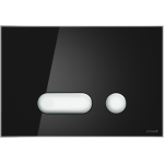 CERSANIT Кнопка INTERA стекло черный глянцевый универсальная с монтажной рамкой BU-INT/Blg/Gl. Фото